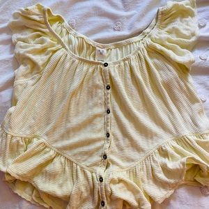 Yellow Ruffle Top- Free People